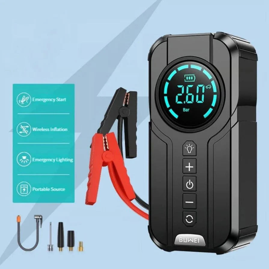 4 in 1 Cordless Jump Starter, Air Pump, Tyre Inflator and Power Bank